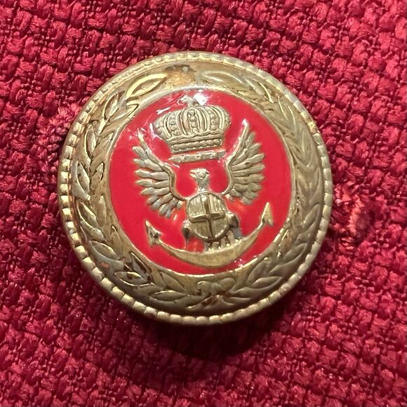 Stanley Blacker Vintage Red Blazer 40R Oversized Textured Gold Buttons USA - Picture 12 of 16